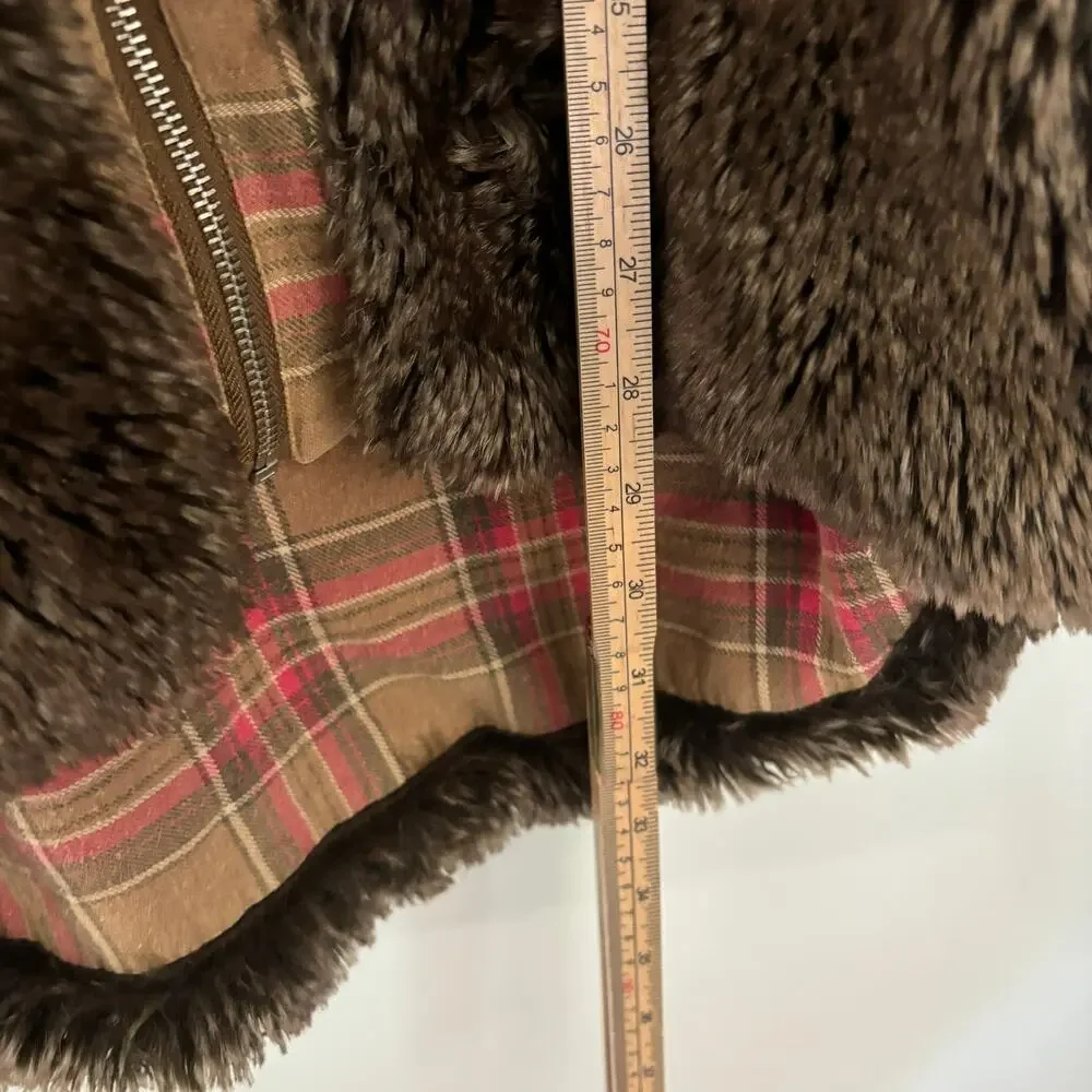 Artisan De Luxe Faux Fur Jacket Zip Up Shacket Boho Western Cozy L Montana Vibes